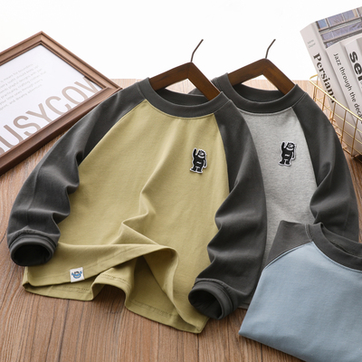 男童加厚打底衫100纯棉超柔软T恤