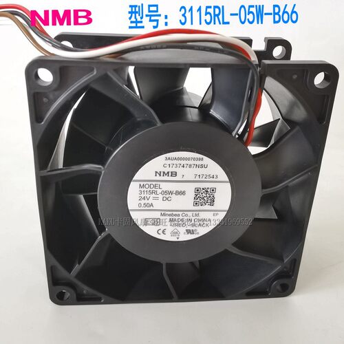 NMB风机3115RL-05W-B60/B66 8038 24V 0.5A 变频器散热风扇双扇叶