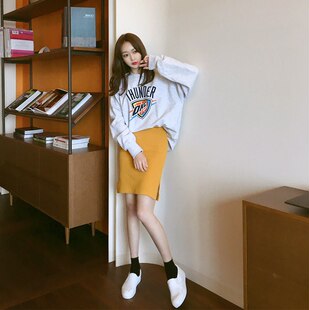 一步裙包臀裙 休闲侧开叉高腰半身短裙女百搭薄款 2026夏新款 韩版