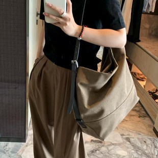 FR APC新款大容量托特包女帆布包大容量慵懒风单肩斜挎包通勤