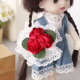 里左拉微缩食玩手捧玫瑰花束迷你模型1 12分ob11娃娃屋dollhouse
