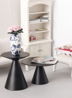 里左拉微缩食玩模型铁艺圆圆茶几茶台迷你1:12分ob11 dollhouse