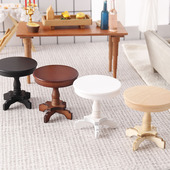 里左拉微缩食玩圆桌茶几迷你家具1 12分ob11娃娃屋dollhouse diy