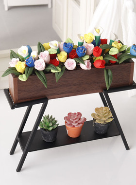 里左拉lizola微缩模型铁艺展示架花架餐边柜迷你1:12分ob11娃娃屋