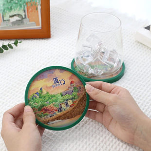 厦门流沙杯垫鼓浪屿厦门大学特色景点文创纪念品创意伴手礼小礼物