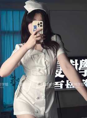「夏树学姐」夜栋勤病连衣裙气质白色时尚显瘦性感收腰修身设计感