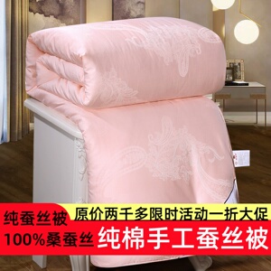 正品手工蚕丝被100%桑蚕丝冬被全棉春秋被子被芯子母被拉链款婚庆