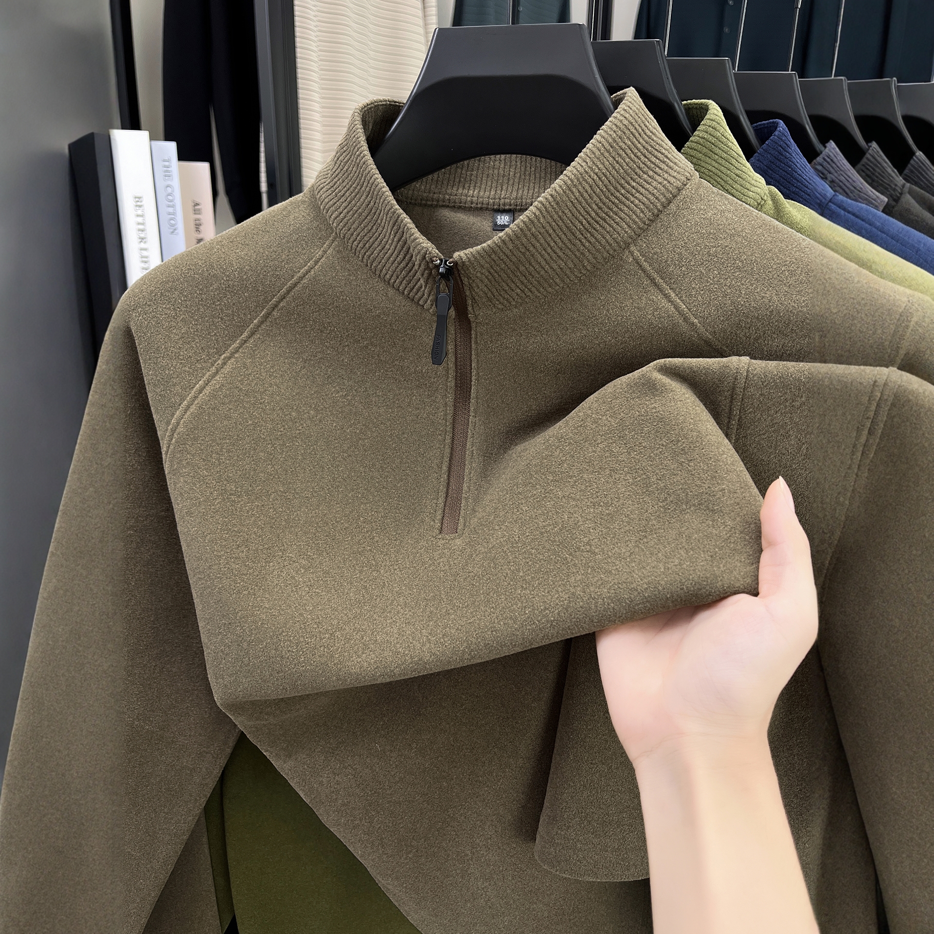 高端立领半拉链卫衣男款春秋2025