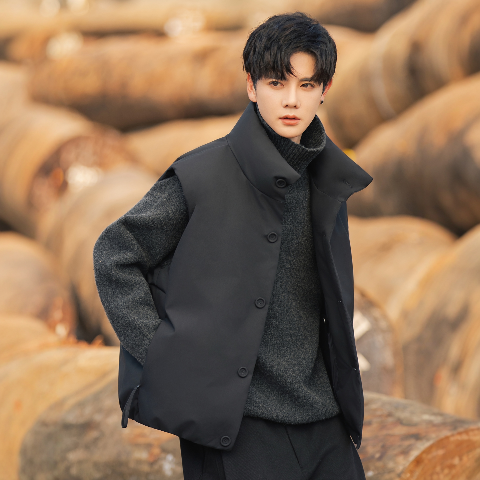 高端羽绒服马甲男保暖背心外套