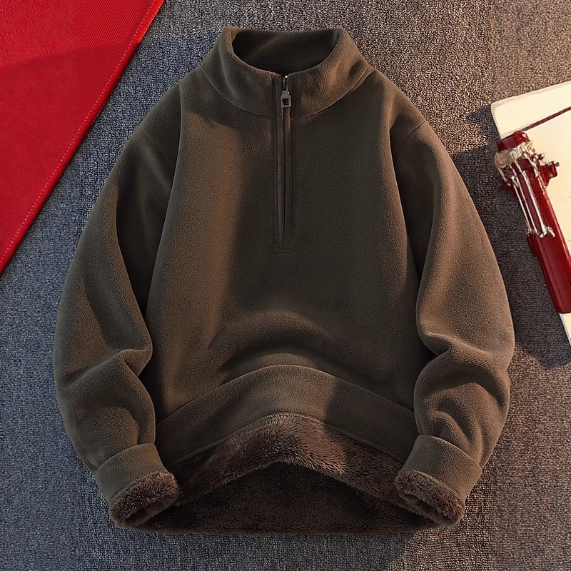 高端立领半拉链卫衣男秋冬2025