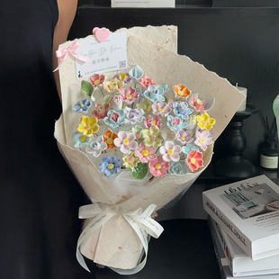 半成品花束包装壳可插陶瓷花成品毕业送女友闺蜜DIY手工生日礼物