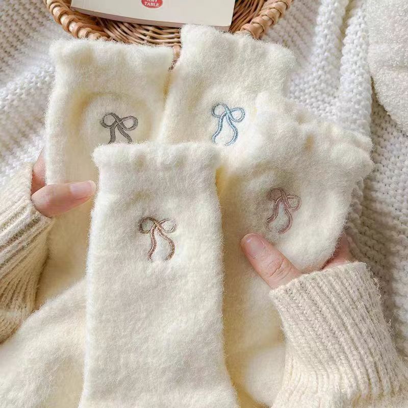 冬季厚袜子女加绒加厚保暖袜澳绒中筒袜