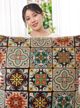 美式沙发大靠枕套轻奢高级感客厅床头靠枕大靠垫套大抱枕套不含芯