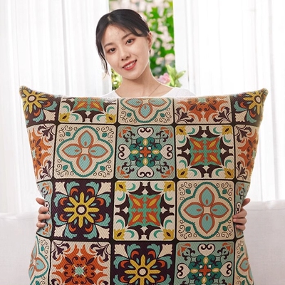 林屿森美式风羽丝绒抱枕超大靠背