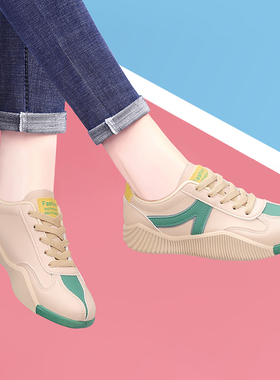 真皮运动鞋春夏季新款平底休闲鞋百搭旅游鞋防滑耐磨软底跑步鞋女