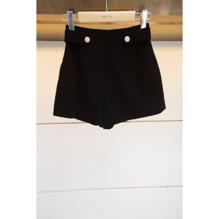 复古通勤高腰丝绒短裤 时尚 2024秋冬新款 女P142101D 商场同款
