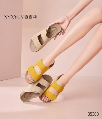 香香莉女鞋2026夏季新款35300魔术贴一字拖鞋女百搭休闲凉拖鞋女