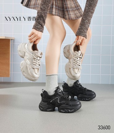 香香莉女鞋2026春季新款33600厚底老爹鞋女百搭透气休闲运动鞋