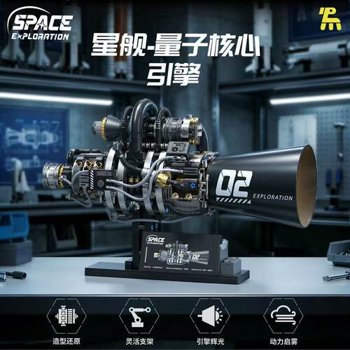 星舰引擎积木男孩益智拼装摆件