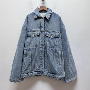 反季福利厚实地系列棉服蓝宽松保暖女士棉质加棉牛仔棉服外套B011