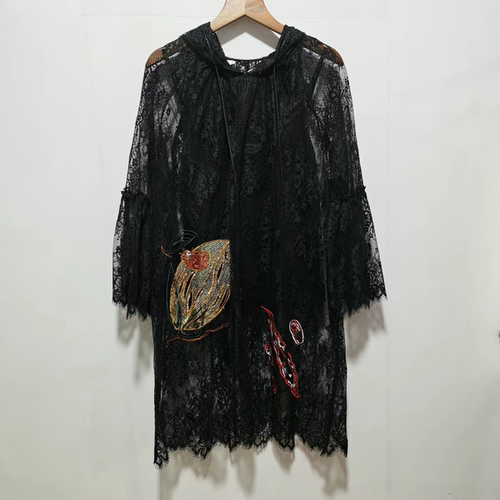 BO撤柜女装新款时尚气质设计感休闲百搭两件套蕾丝长袖连衣裙D896
