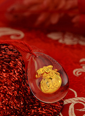 新年水晶十二生肖福袋礼品项坠