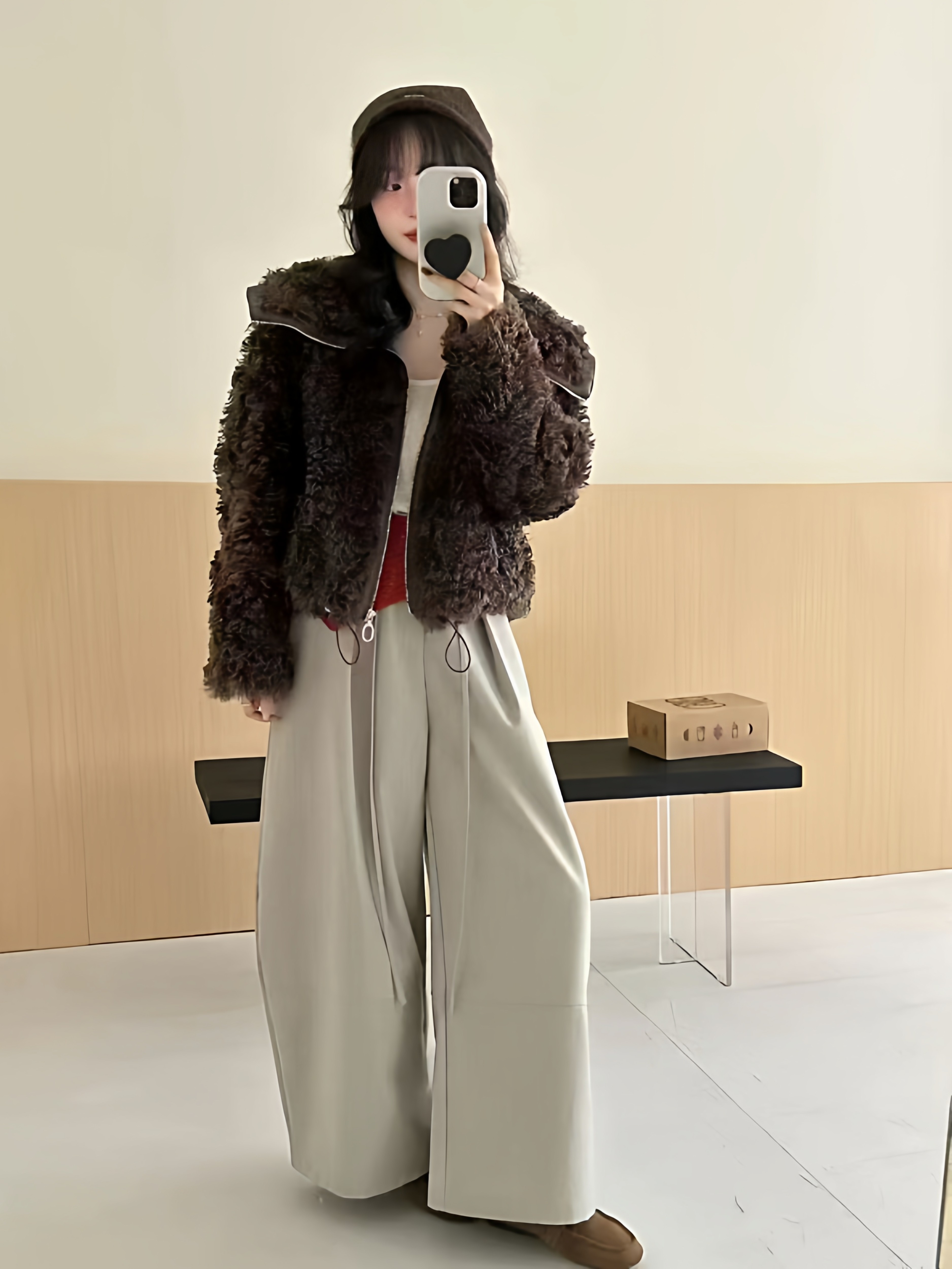 2026冬季新款咖色时尚皮毛一体高级感小众短外套上衣,女装/女士精品,毛呢外套,淘宝优惠券,粉丝福利购,淘宝优惠卷