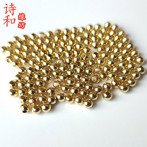 18k保色珠子戒指编织配件手链