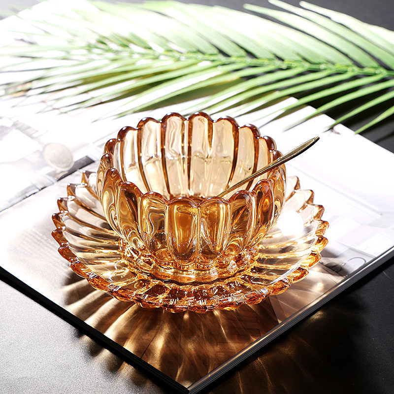 创意水晶玻璃花瓣银耳汤碗燕窝盅冰淇淋布丁甜品碗碟套装,餐饮具,碗,淘宝优惠券,粉丝福利购,淘宝优惠卷