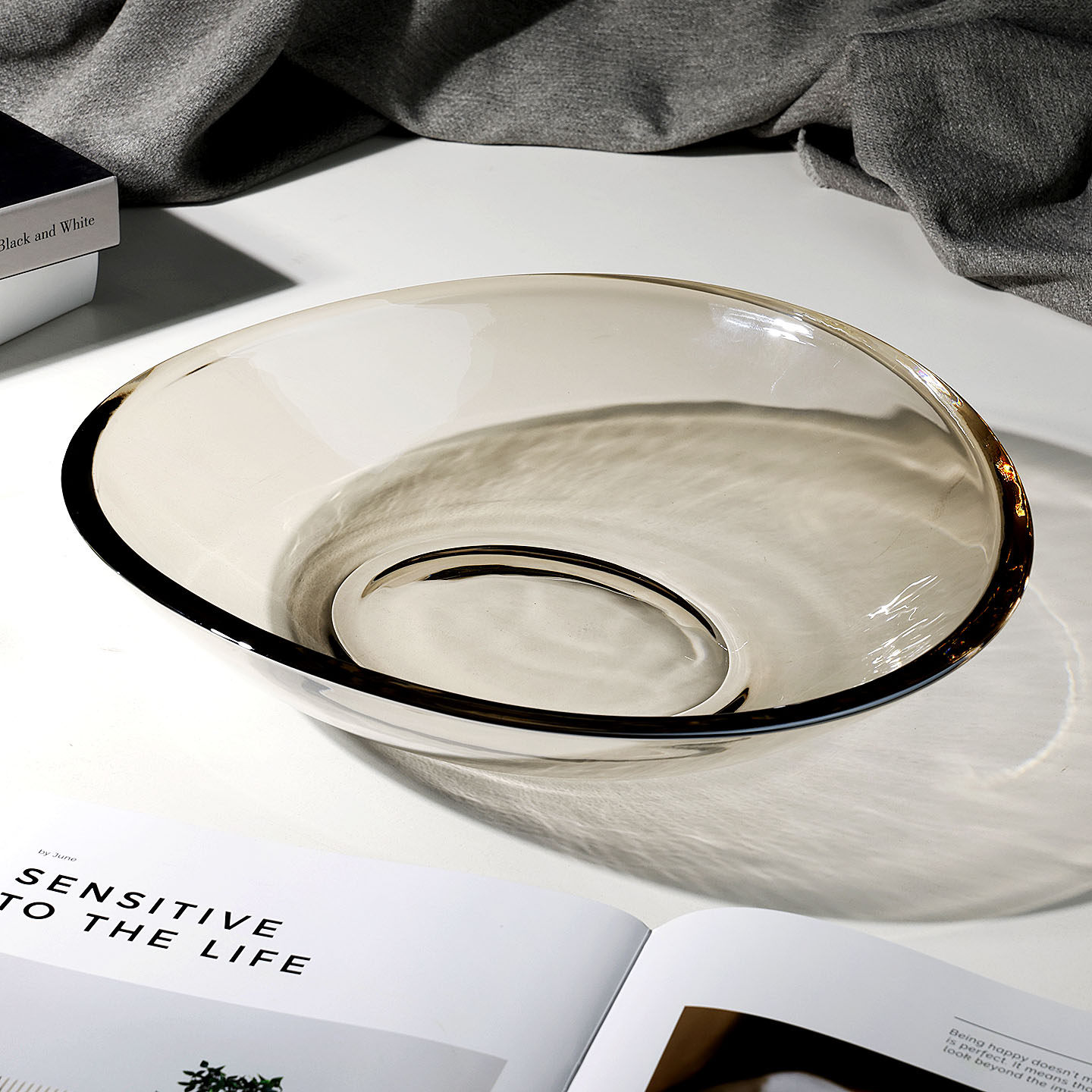 创意椭圆形加厚玻璃水果盘轻奢家用客厅零食干果盘简约艺术大果盆,餐饮具,果盆/果盘/果篮,淘宝优惠券,粉丝福利购,淘宝优惠卷