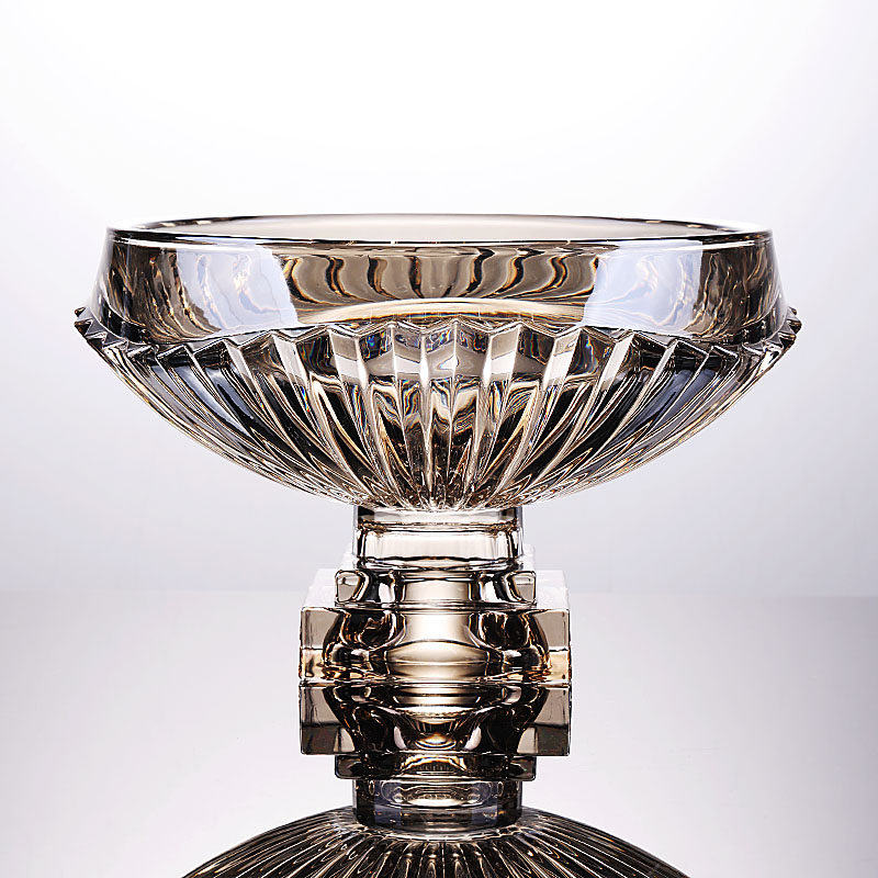 现代创意简约高脚水果盘客厅家用水晶玻璃果盘零食摆放点心糖果盘