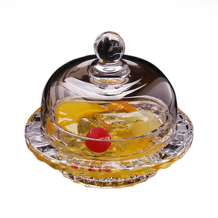 精致中式燕窝盅带盖水晶玻璃碗家用透明银耳羹甜品糖水碗带勺套装