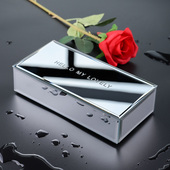 定制精致手錬盒镜面玻璃首饰盒化妆台手镯项炼收纳盒礼物摆件盒子