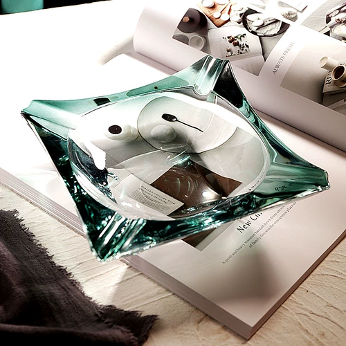 Креативная большая стеклянная пепельница для офиса, легкий роскошный стиль