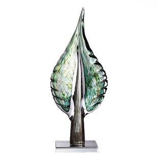 轻奢艺术树叶摆件琉璃工艺品家用送礼客厅博古架玄关桌面装饰品