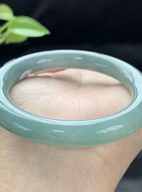 真纯琉璃缅甸翡翠玉手镯货圆条贵冰飘花翠紫油青冰种天然珠宝手饰