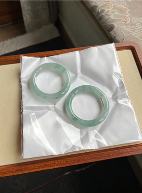 金怡福冰种缅甸翡翠货玉手镯子飘花圆条贵妃镯老坑种冰透女叮当镯