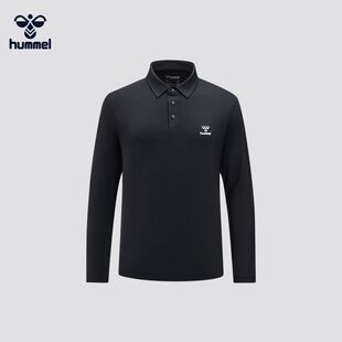 HUMMEL官方正品2025秋季新款男女款时尚休闲通勤翻领长袖POLO衫