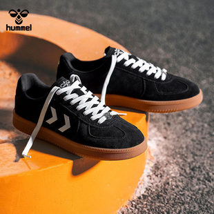HUMMEL百搭德训鞋男女牛反绒皮系带休闲防滑运动鞋板鞋舒适休闲鞋
