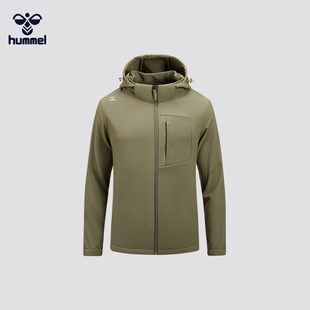 HUMMEL官方正品2025秋季新款男女户外运动高端时尚印花连帽外套