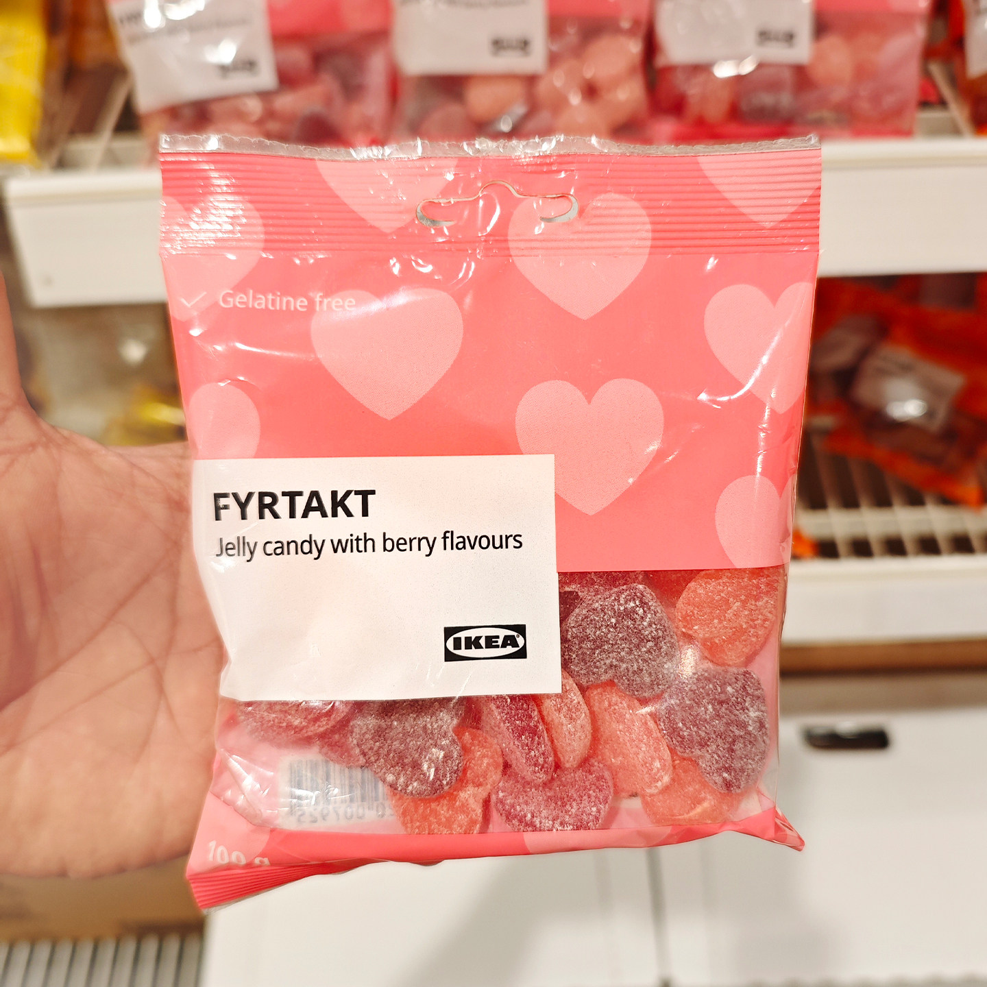 IKEA宜家混合莓味心形软糖果100g芬兰进口水果儿童礼物袋装婚礼甜