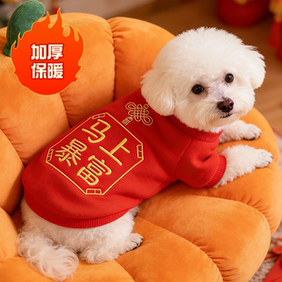 马年狗狗新年喜庆衣服冬装新款小狗泰迪柯基比熊过年两四脚狗衣服