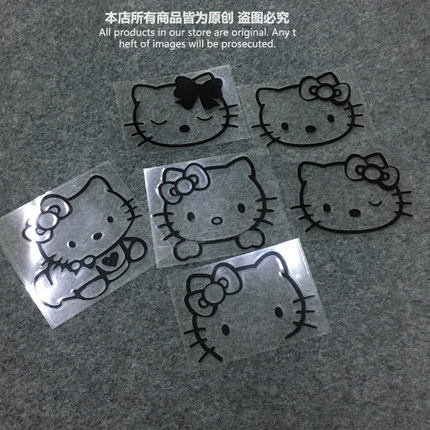 HelloKitty凯蒂猫车身遮挡划痕电动车贴纸爱玛小牛雅迪q6可爱装饰