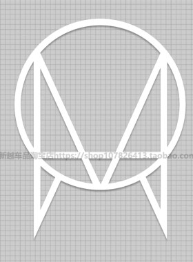 owsla厂牌电音单色镂空汽车贴纸反光油箱盖笔记本行李箱车贴
