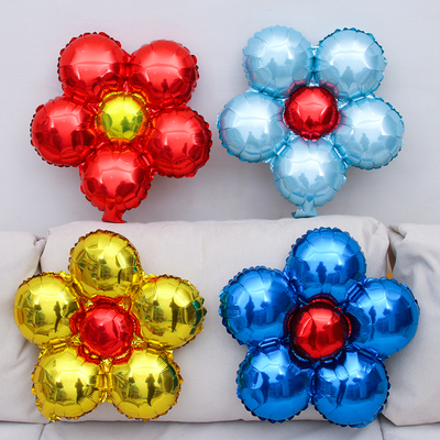 生日派对场景布置花朵铝膜气球