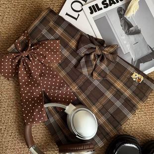 【榛巧】铃芽学院正版原创格裙jk日系新款学院风jk制服百褶裙刺绣