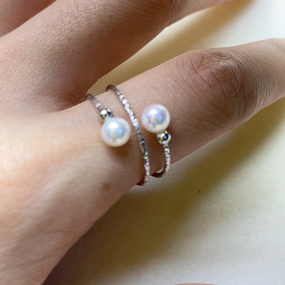 纯银淡水Ak戒指