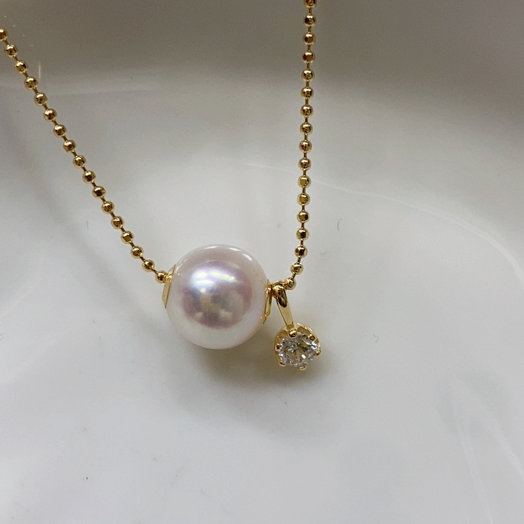 8-8.5mm18k金贴片纯银路路通