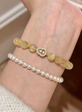 葫芦手串女高级感镶砖水晶手链