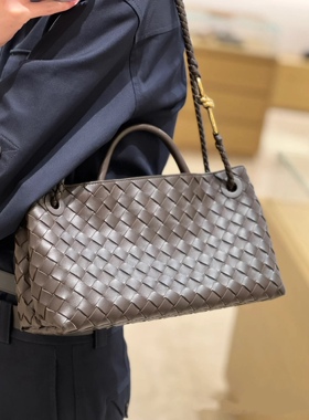 横款Andiamo真皮编织Nappa羊皮金属结扣单肩手拎斜挎百搭通勤女包